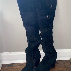 Knee high black boots